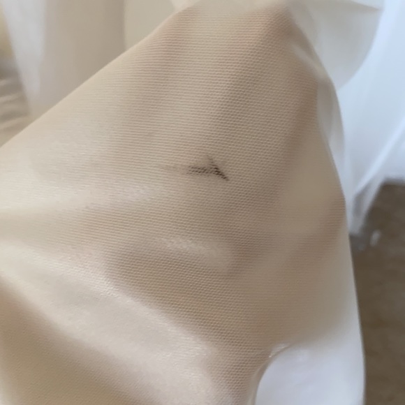 White corset prom dress with embodied floral work - Picture 4 of 8